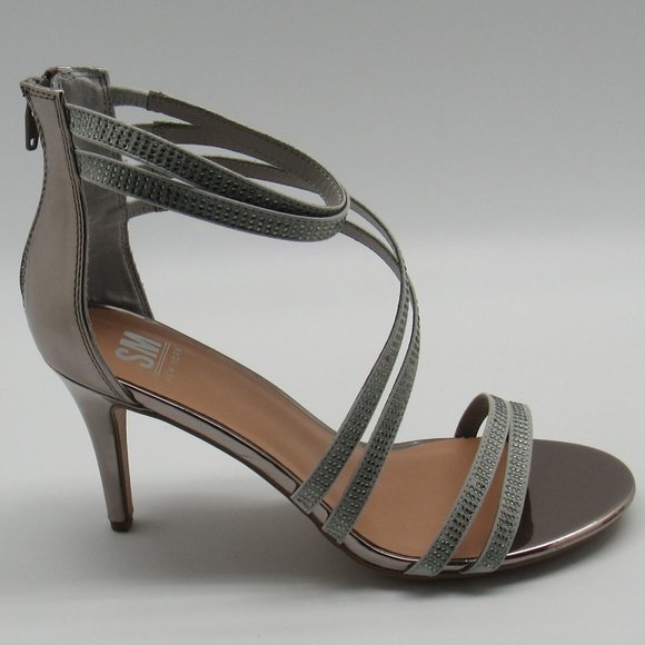 SM New York Women's Gwenna Pewter Strappy Pump New - Picture 3 of 8